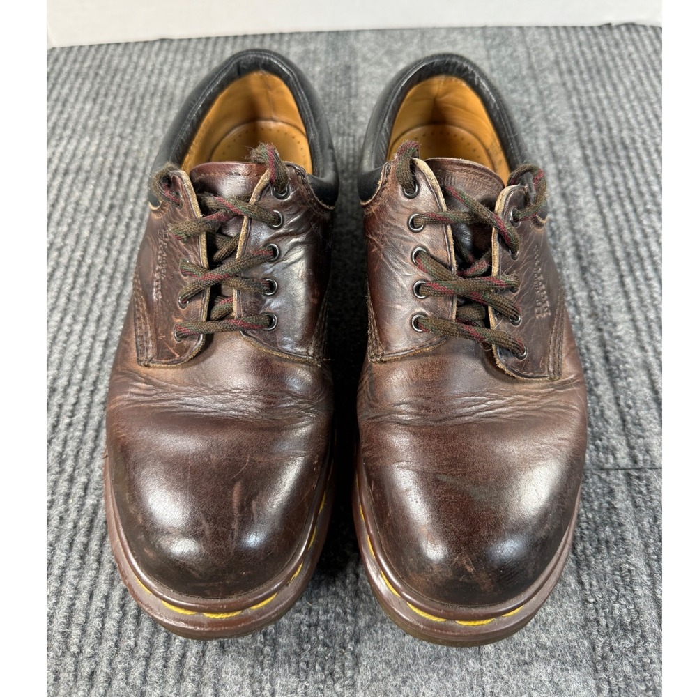 Vtg Dr. Martens 8053 Made in Eng Brown Leather Padded Collar Shoes Mens 7 UK 6